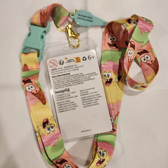 Loungefly Nickelodeon Spongebob Square Pants Patrick Ice Cream Lanyard ID Holder - Picture 6 of 10